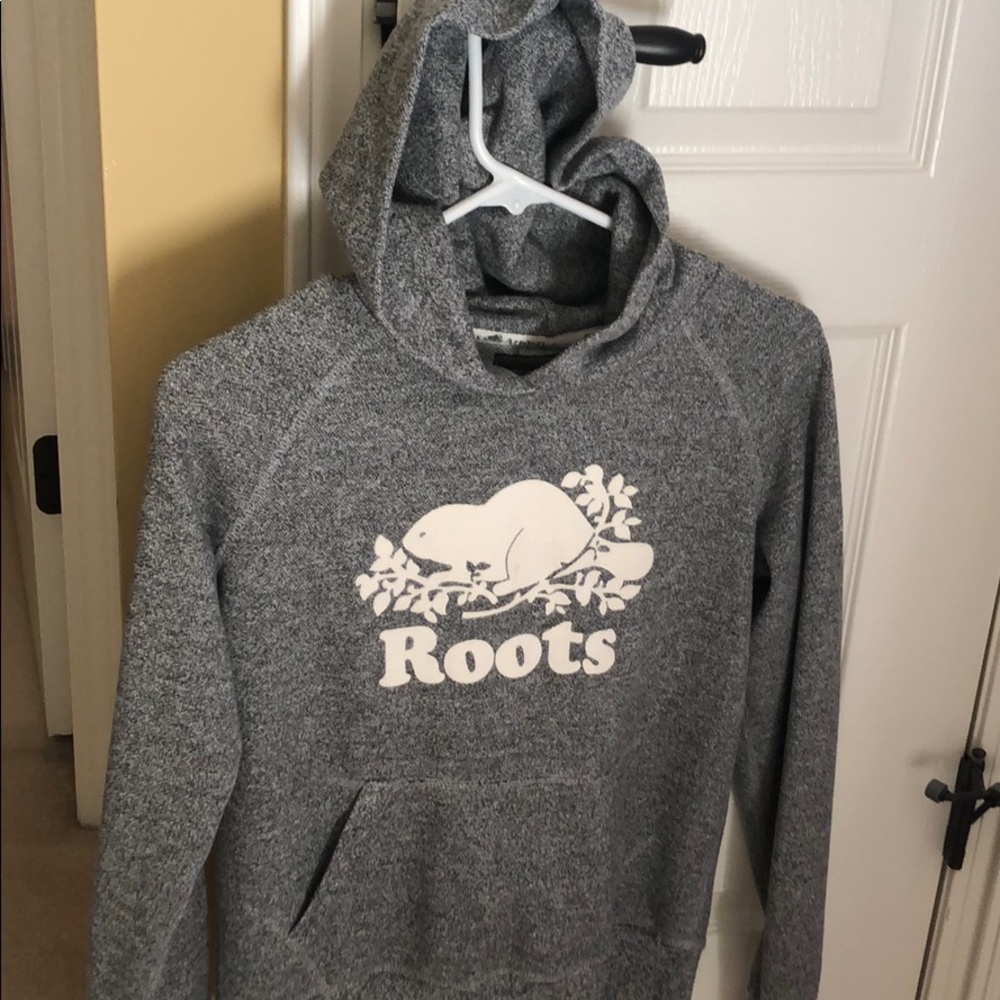 Roots Grey Hooded Sweatshirt